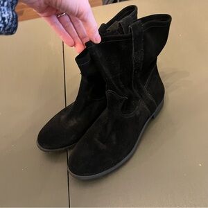 Vince Camuto Black Suede Pull-On Ankle Booties